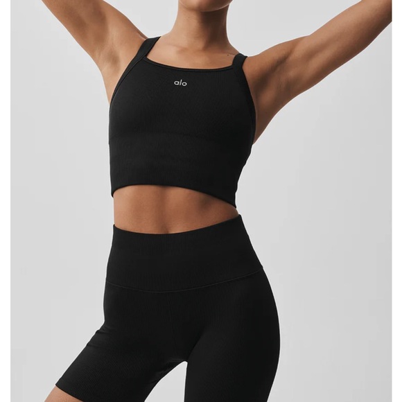 Alo Yoga Seamless Ribbed Favorite Bra Tank - Picture 2 of 5